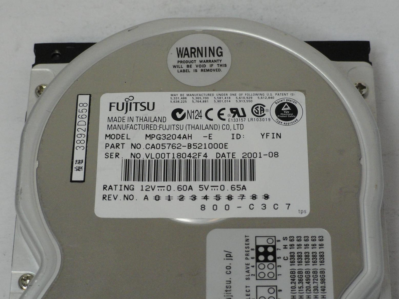 PR12148_CA05762-B521000E_Fujitsu 20GB IDE 7200rpm 3.5in HDD - Image3