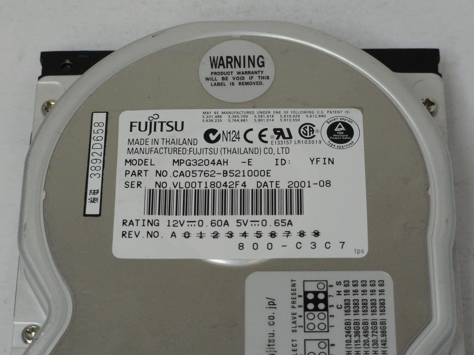 PR12148_CA05762-B521000E_Fujitsu 20GB IDE 7200rpm 3.5in HDD - Image3
