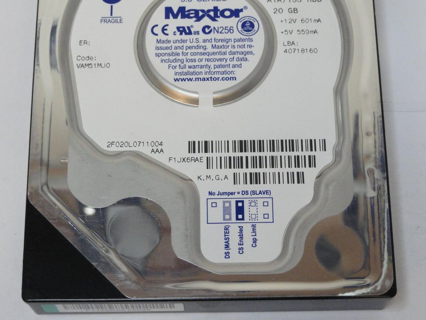 2F020L0 - Maxtor 20.4Gb IDE 5400rpm 3.5in HDD - Refurbished