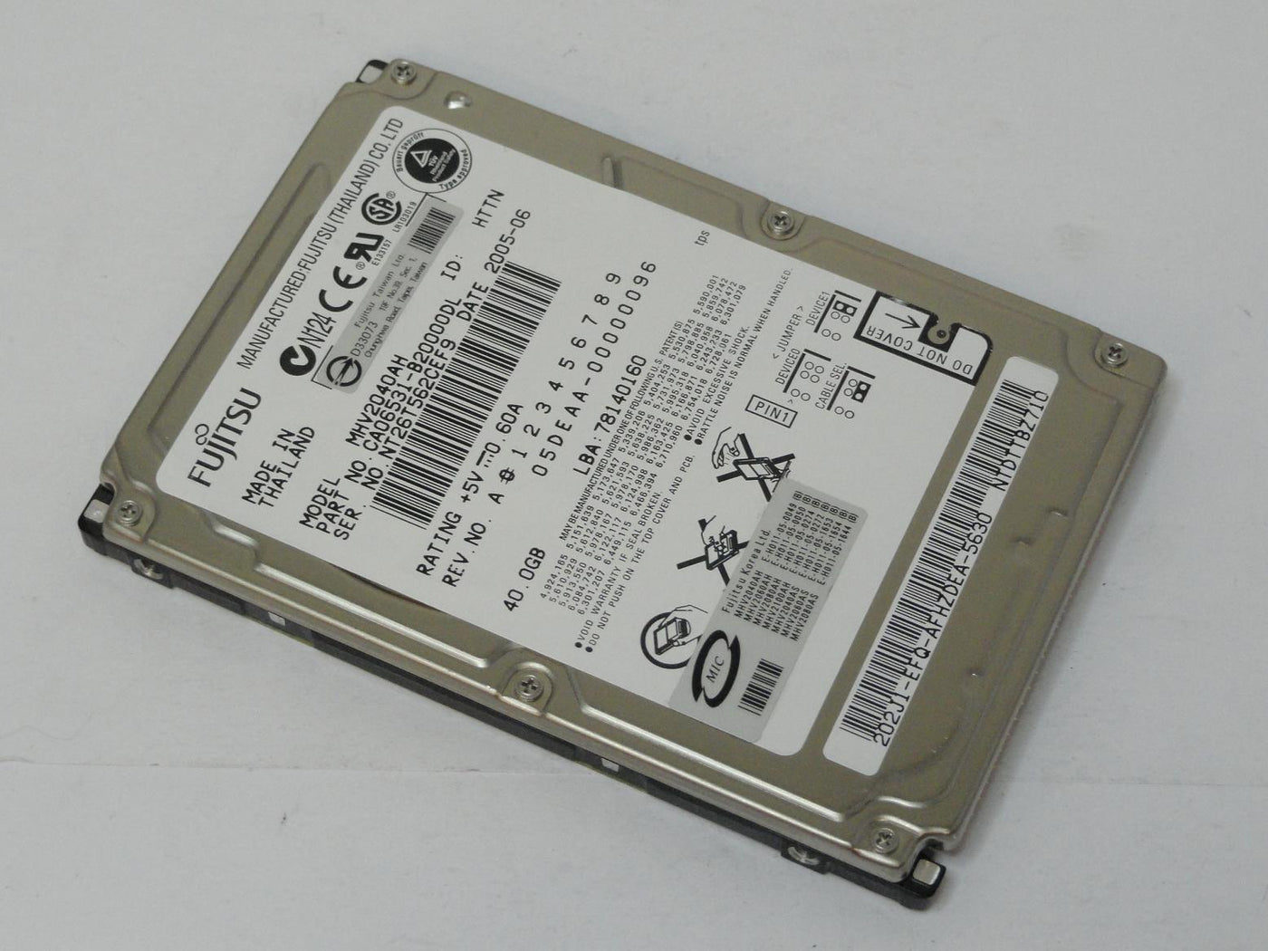 CA06531-B20000DL - Fujitsu 40GB IDE 5400rpm 2.5in HDD - USED