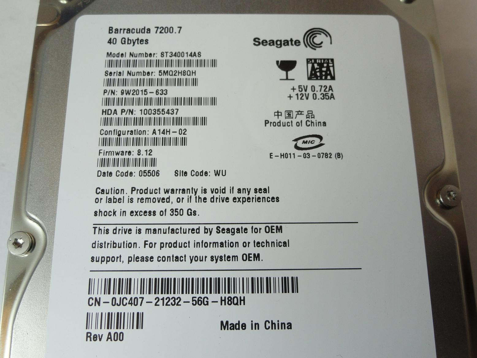 PR12951_9W2015-633_Seagate Dell 40GB SATA 7200rpm 3.5in HDD - Image2
