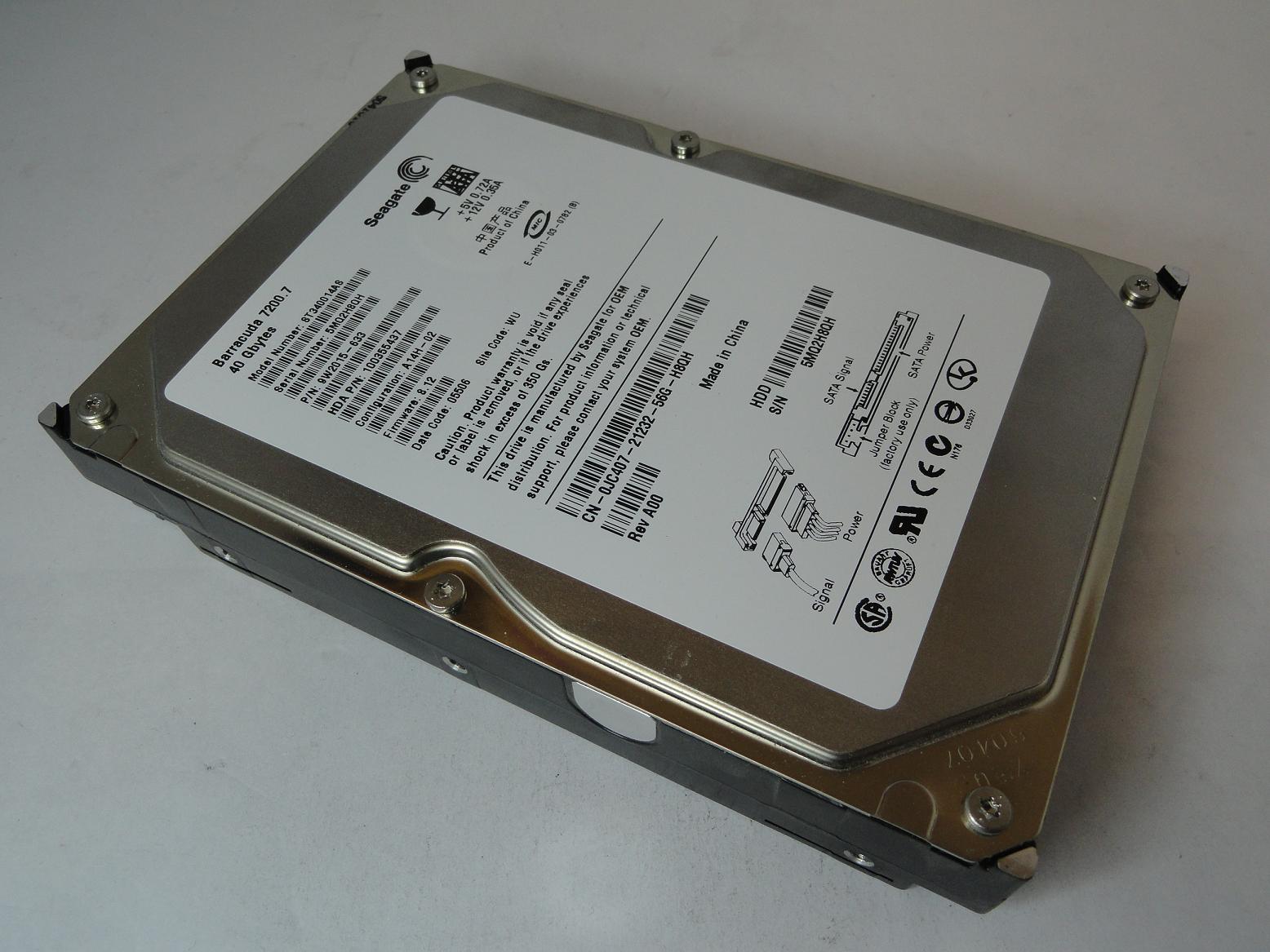 9W2015-633 - Seagate Dell 40GB SATA 7200rpm 3.5in Barracuda 7200.7 HDD - Refurbished