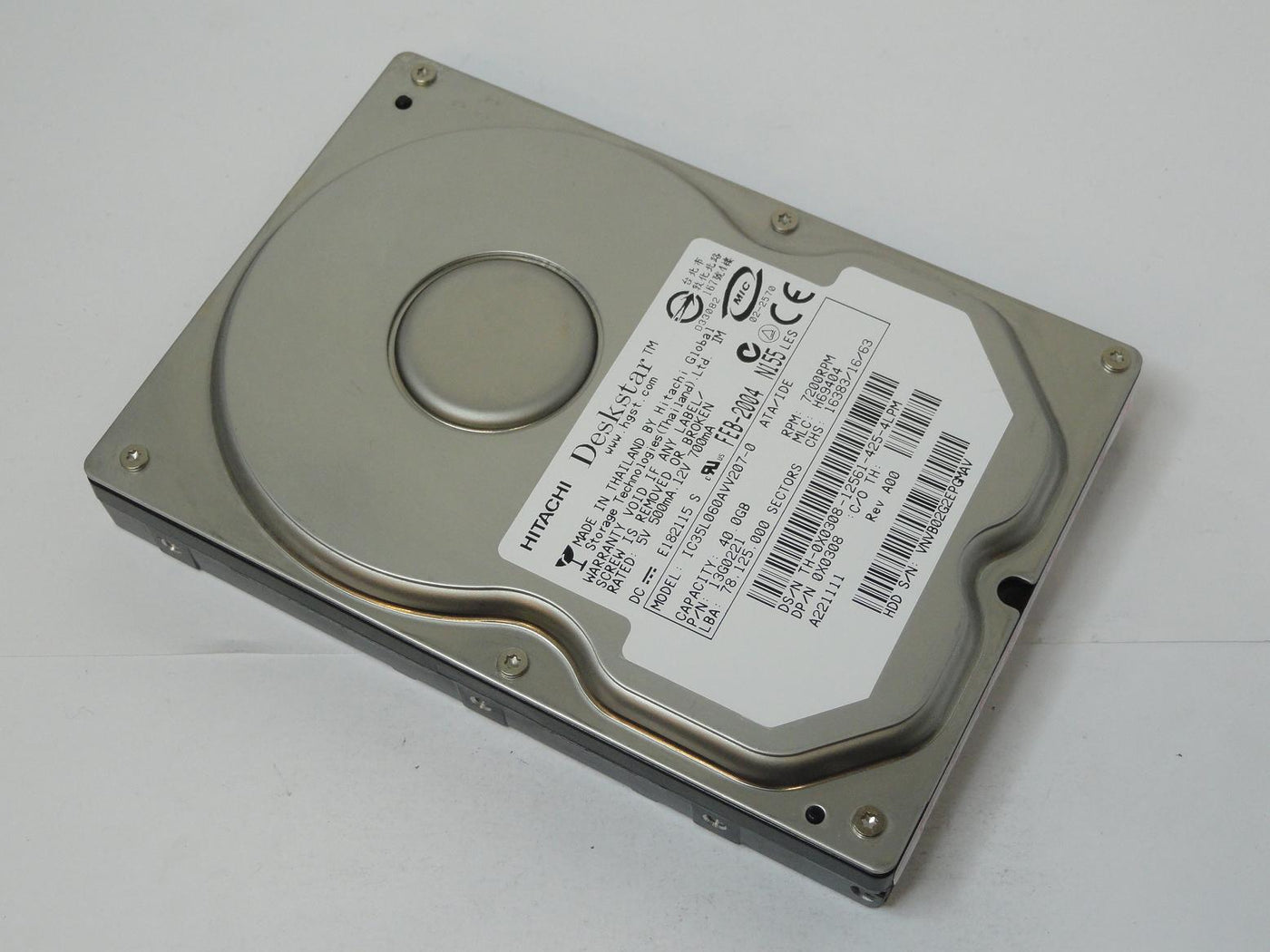 13G0221 - Hitachi Dell 40GB IDE 7200rpm 3.5in Deskstar HDD - Refurbished