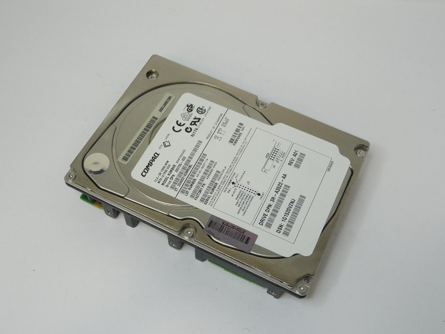 9R6006-048 - Seagate Compaq 72.8GB SCSI 80 Pin 10Krpm 3.5in HDD - Refurbished