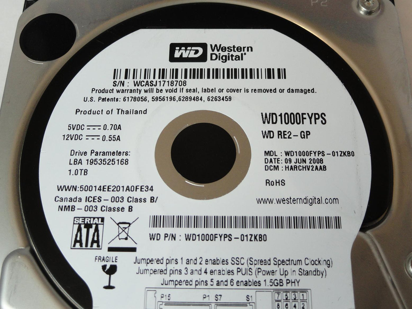 PR13200_WD1000FYPS_Western Digital 1TB SATAII 7200rpm 3.5in HDD - Image5