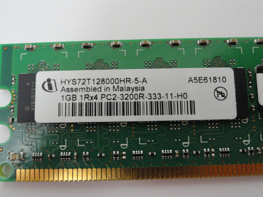 HYS72T128000HR-5-A - Infineon 1GB 240p PC2-3200 CL3 18c 128x4 DDR2-400 1Rx4 1.8V ECC Registered DIMM - Refurbished