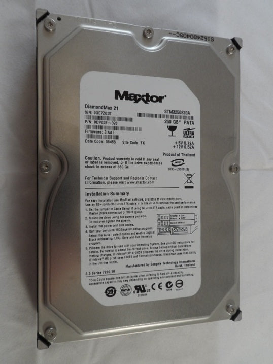 PR13405_9DP03E-326_Maxtor 250GB IDE 7200rpm 3.5in HDD - Image3