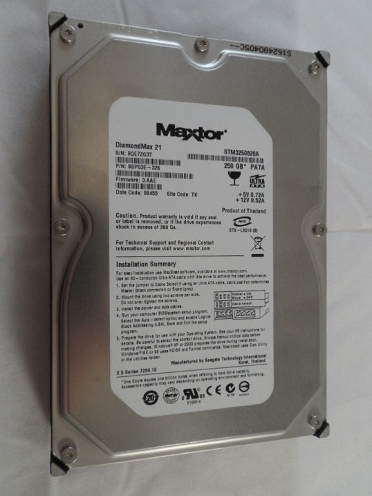 PR13406_9DP03E-326_Maxtor 250GB IDE 7200rpm 3.5in HDD - Image2