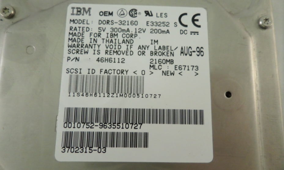 MC1587_46H6112_Sun IBM 2.1GB SCSI 80 Pin 7200rpm 3.5in HDD - Image2