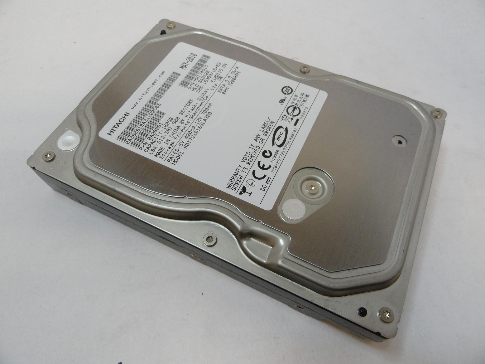0A38881 - Hitachi 160GB SATA 7200rpm 3.5in HDD - Refurbished