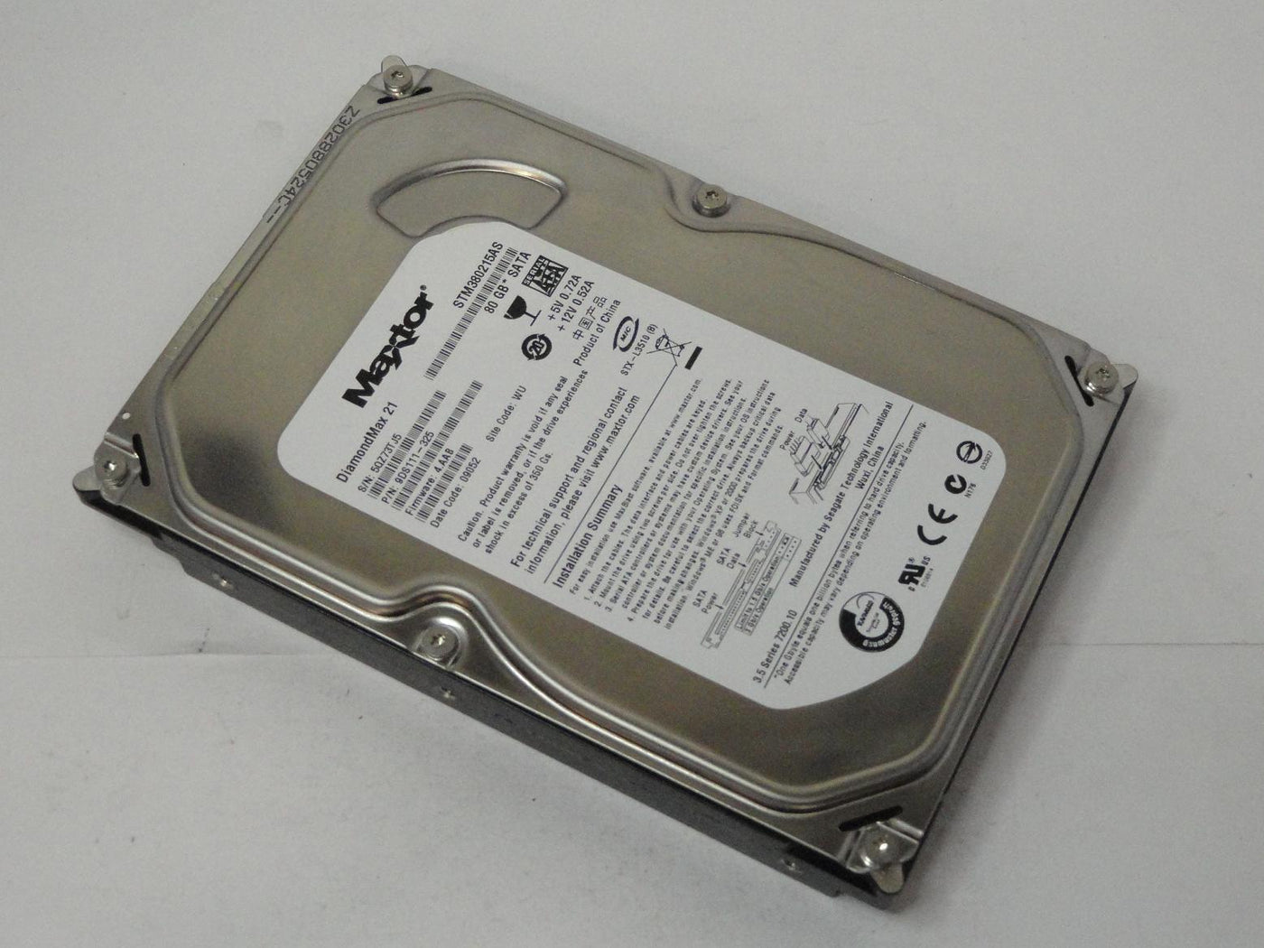 9DS111-325 - Maxtor 80GB SATA 7200rpm 3.5in DiamondMax 21 HDD - USED