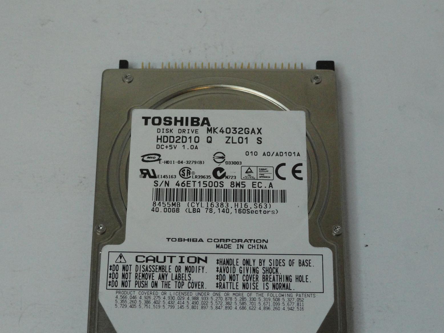 PR14890_HDD2D10_Toshiba 33.82GB IDE 5400rpm 2.5in HDD - Image3