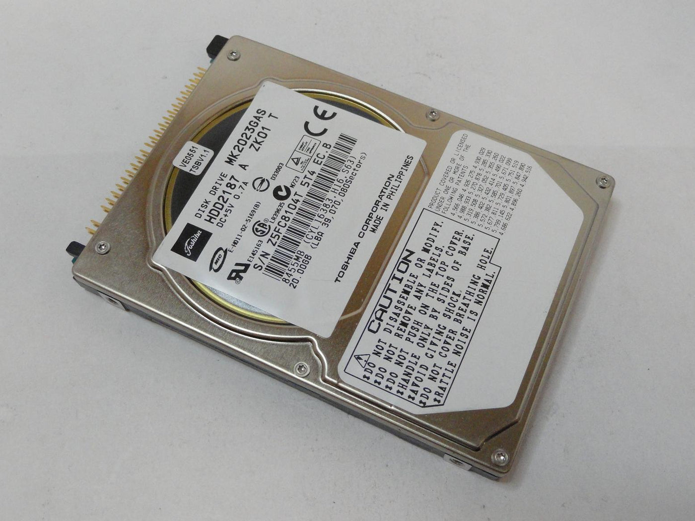 HDD2187 - Toshiba HP 20GB IDE 5400rpm 3.5in Laptop HDD - Refurbished