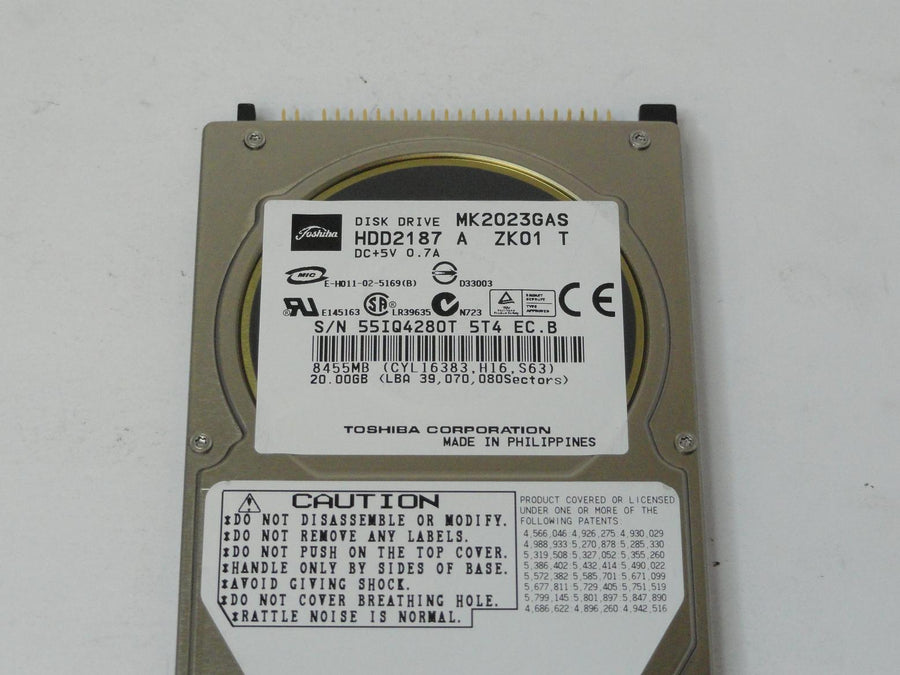 PR14904_HDD2187_Toshiba HP 20GB IDE 4200rpm 2.5in HDD - Image2