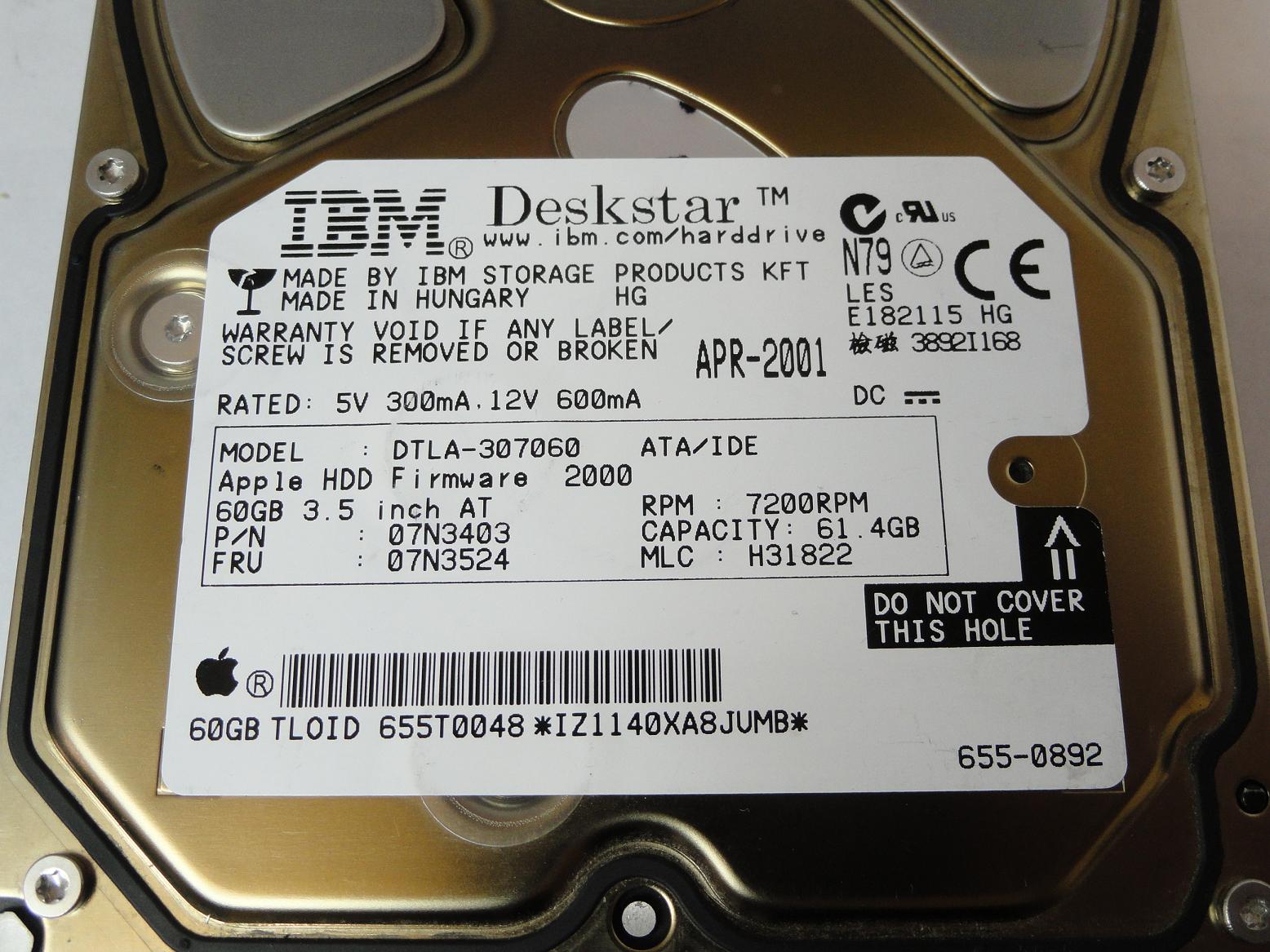 PR23155_07N3403_IBM Apple 61.4Gb IDE 7200rpm 3.5in HDD - Image2