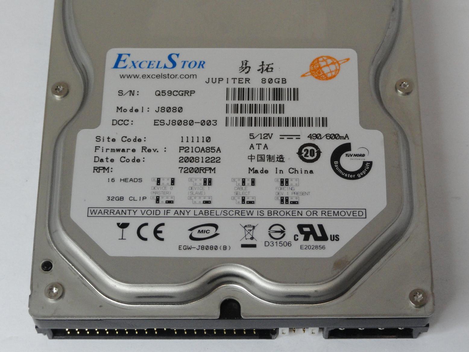 PR19527_ESJ8080-003_ExcelStor 80GB IDE 7200rpm 3.5in HDD - Image3