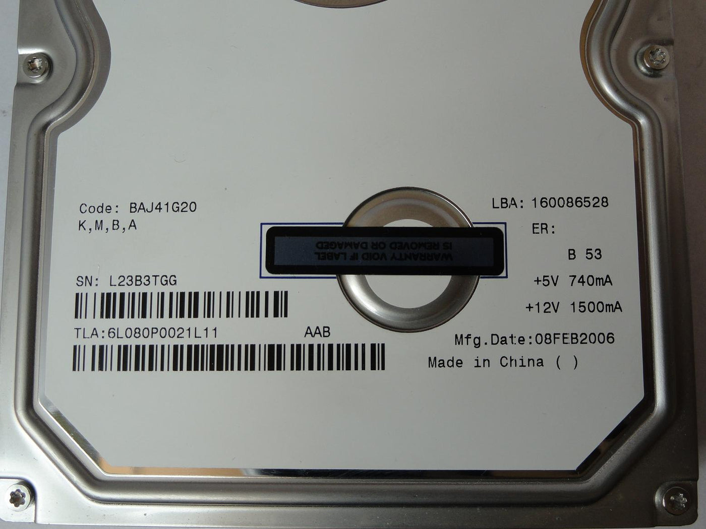 PR20016_6L080P0_Maxtor 80GB IDE 7200rpm 3.5in HDD - Image2