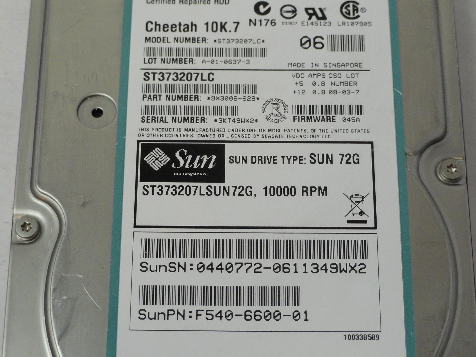 PR17543_9X3006-628_Seagate Sun 73GB SCSI 80 Pin 10Krpm 3.5in HDD - Image3