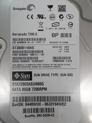 PR17668_9BD131-145_Seagate Sun 80GB SATA 7200rpm 3.5in HDD - Image2