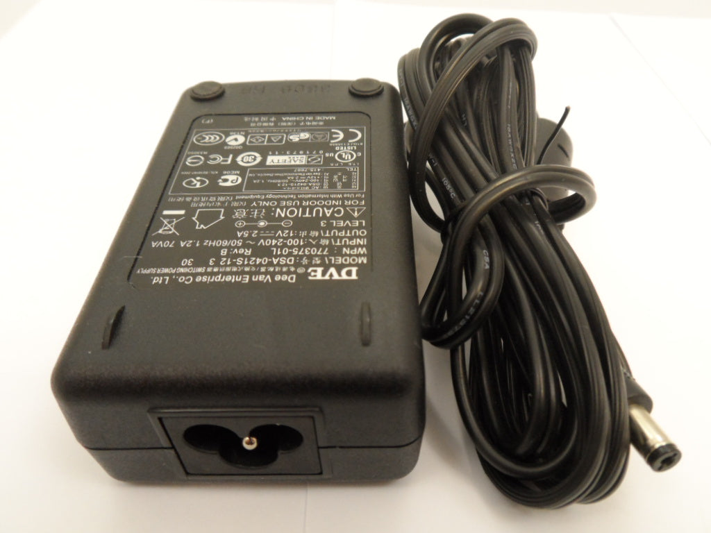 770375-01L - DVE DSA-0421S-12 12V-2.5A Replacement PSU - Black - USED