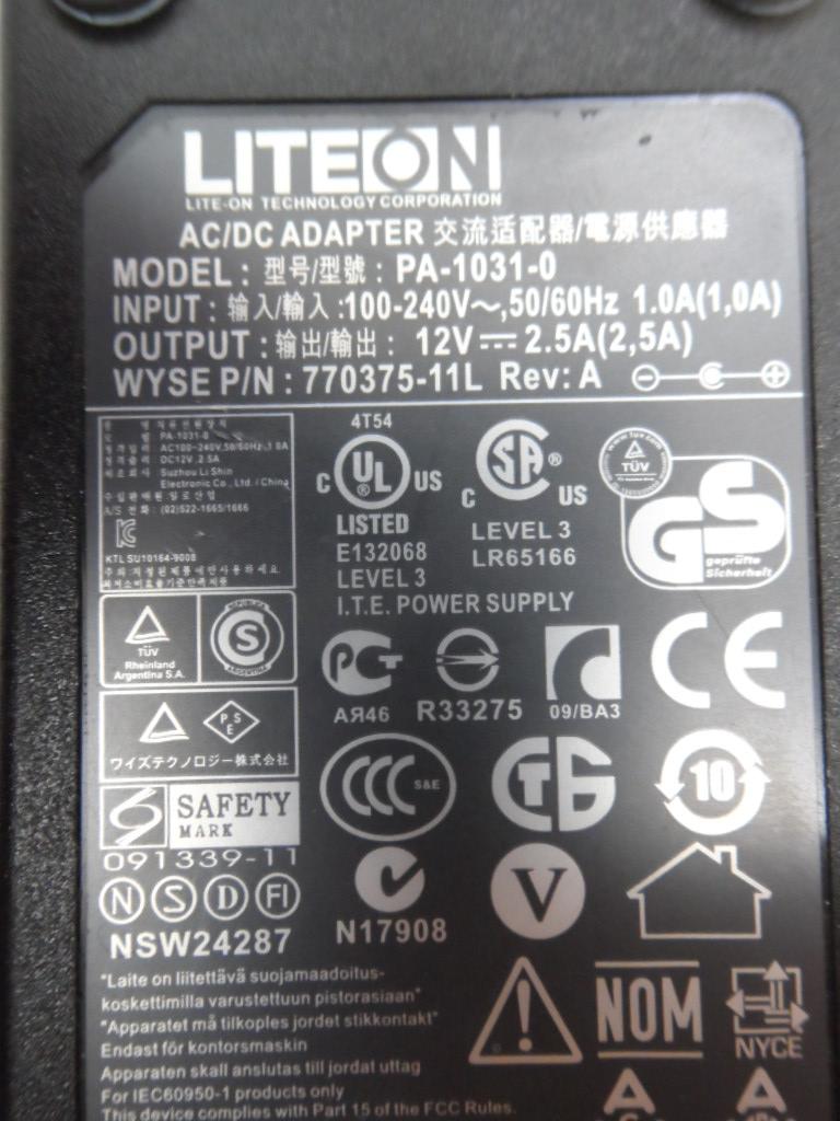 PR18183_PA-1031-0_LiteOn PA-1031-0 DC 12V-2.5A AC Adapter - Image2