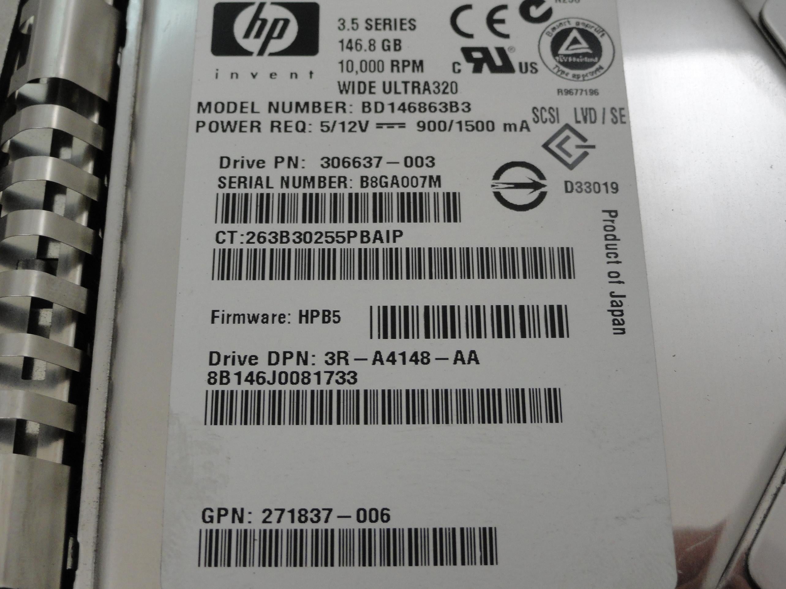 PR22803_8B146J0_Maxtor HP 146.8GB SCSI 80 Pin 10Krpm 3.5in HDD - Image3