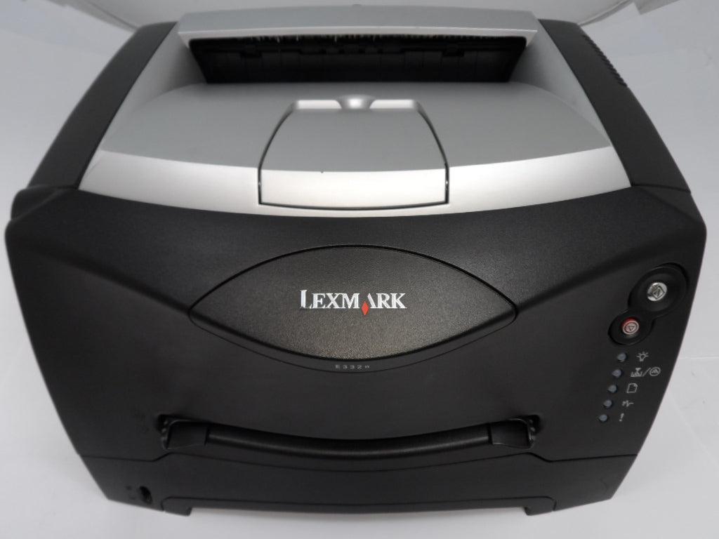 4505 - Lexmark E332n Workgroup Mono Laser Printer (100 - 127V) - (Small Crack Top Left Front Corner Of Paper Out Tray) - USED