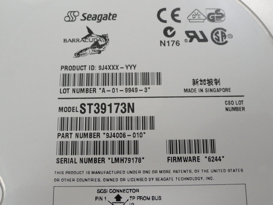 9J4006-010 - Seagate 9.1Gb SCSI 50 Pin 7200rpm 3.5in HDD - Refurbished