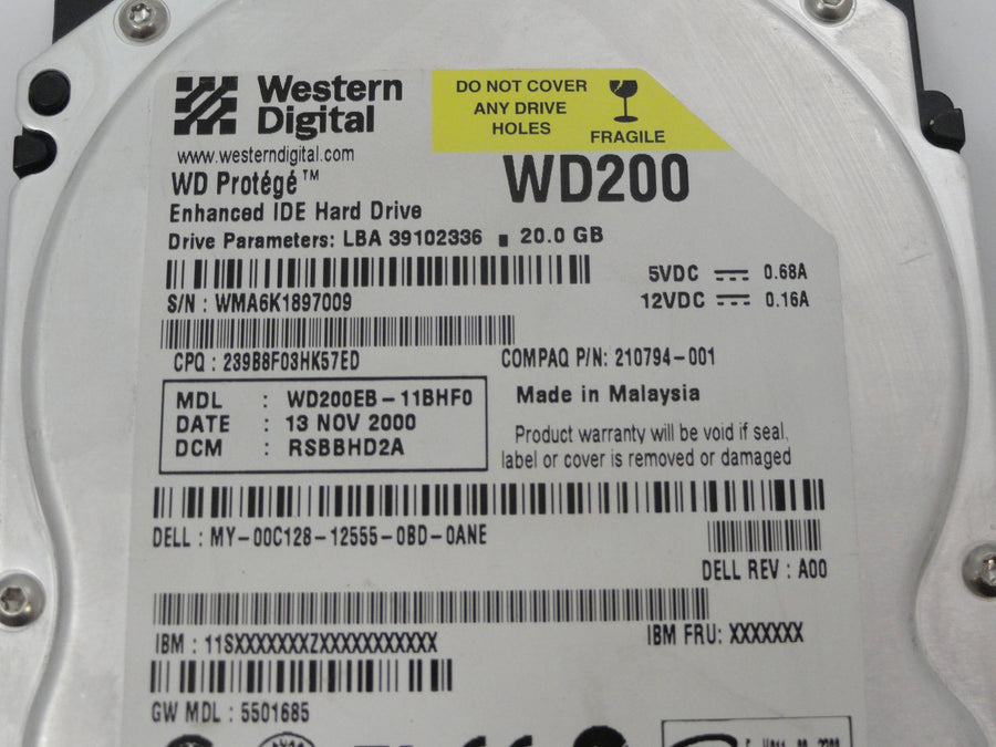 WD200EB-11BHF0 - Western Digital Compaq Dell 20Gb IDE 7200rpm 3.5in HDD - Refurbished
