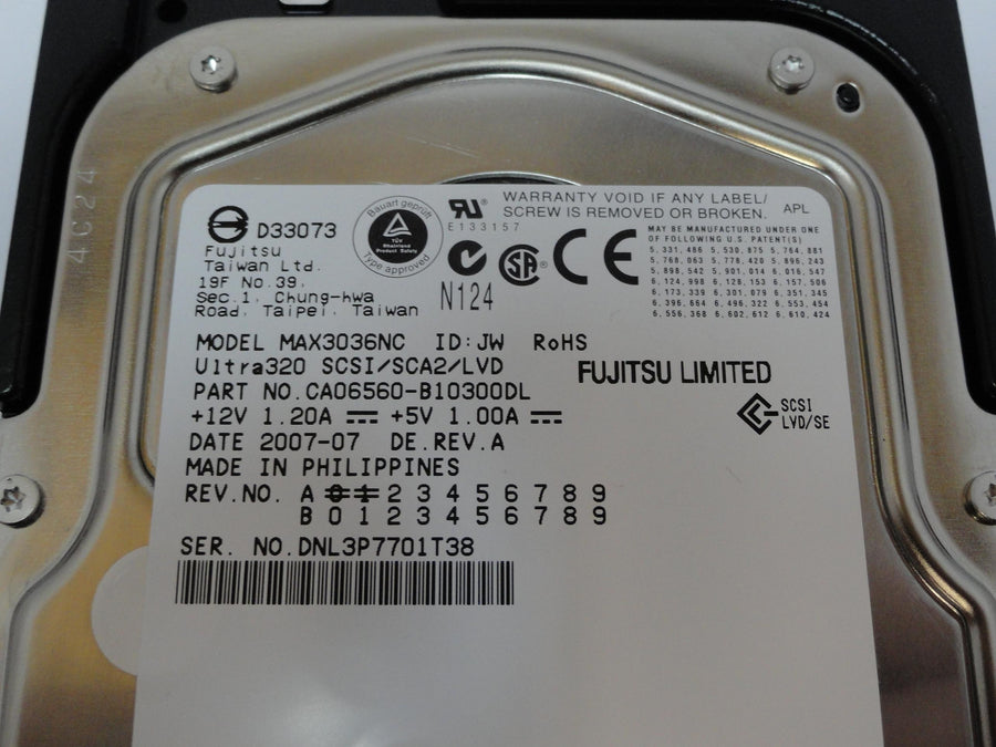 CA06560-B10300DL - Fujitsu Dell 36Gb SCSI 80 Pin 15Krm 3.5in HDD - Refurbished