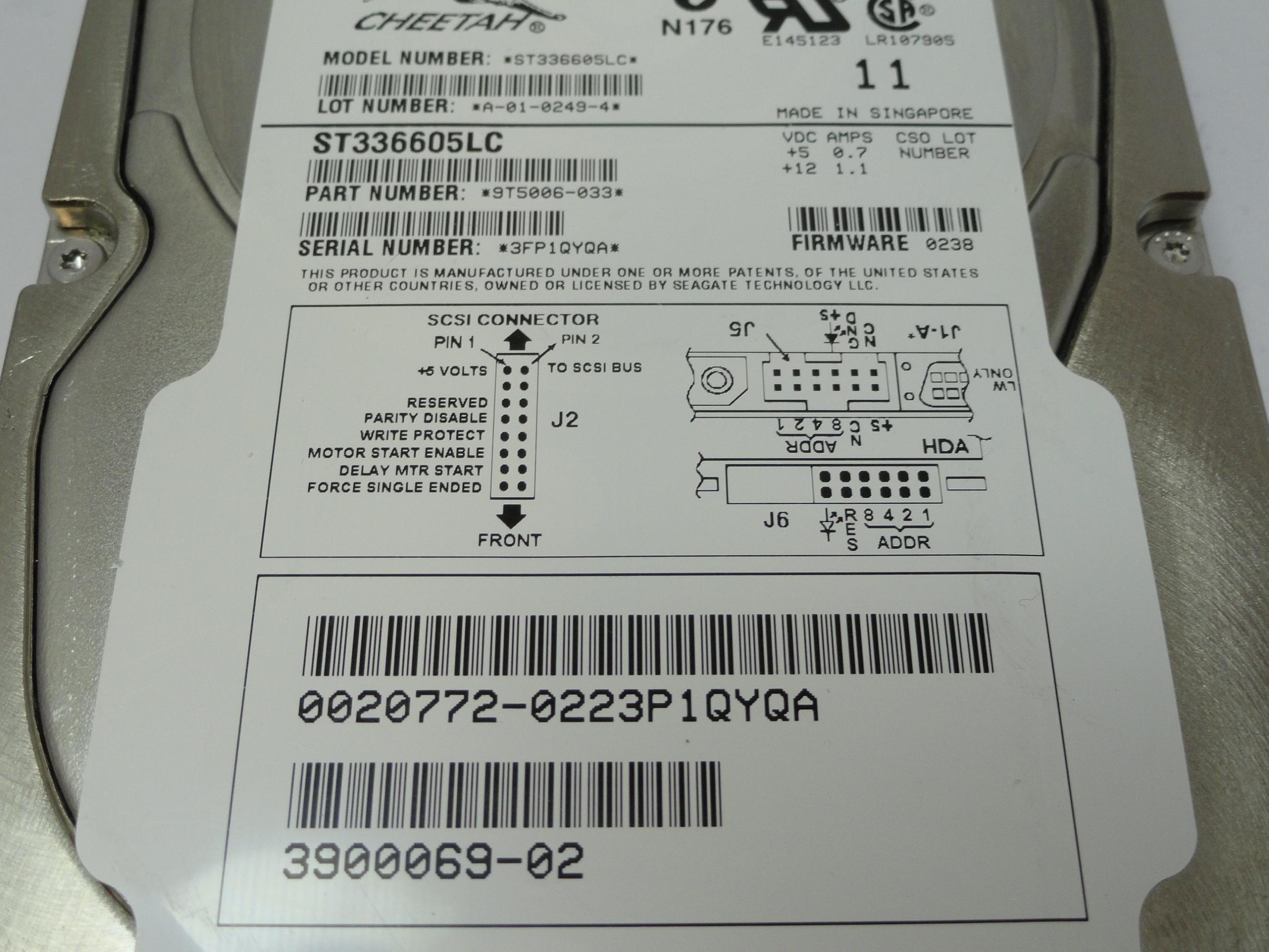 9T5006-033 - Seagate Sun 36GB SCSI 80 Pin 10Krpm 3.5in Cheetah HDD - Refurbished