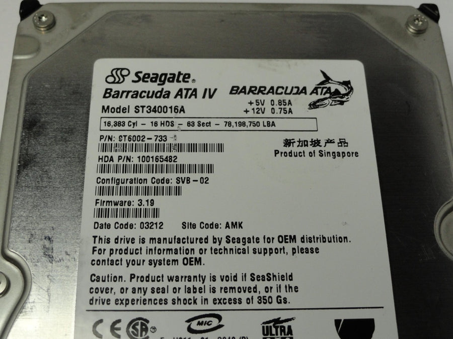 9T6002-733 - Seagate HP 40Gb IDE 7200rpm 3.5in HDD - USED