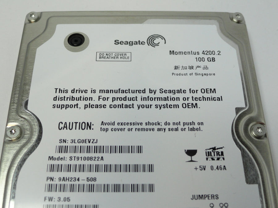 9AH234-508 - Seagate Momentus 100Gb IDE 4200rpm 2.5in HDD - Refurbished
