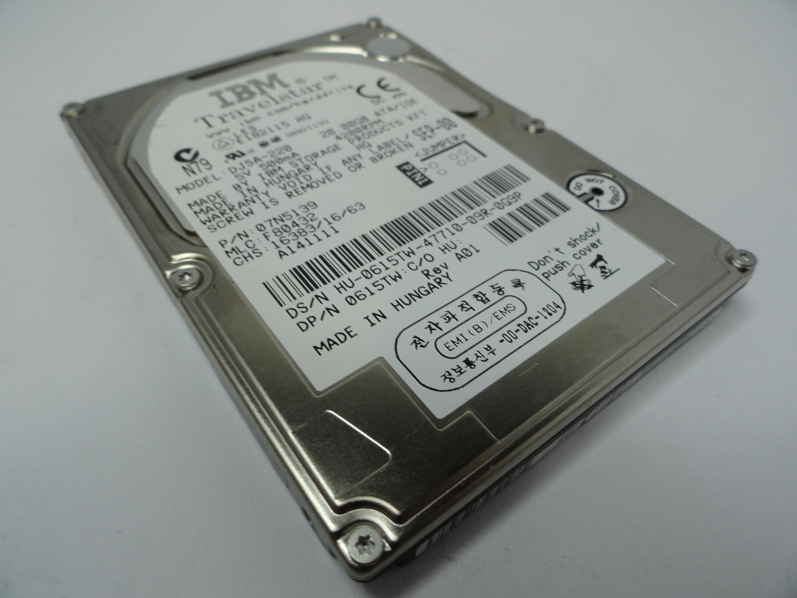 PR19108_07N5139_IBM Dell 20Gb IDE 4200rpm 2.5in HDD - Image3