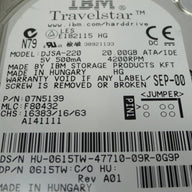 07N5139 - IBM Dell Travelstar 20Gb IDE 4200rpm 2.5in HDD - Refurbished