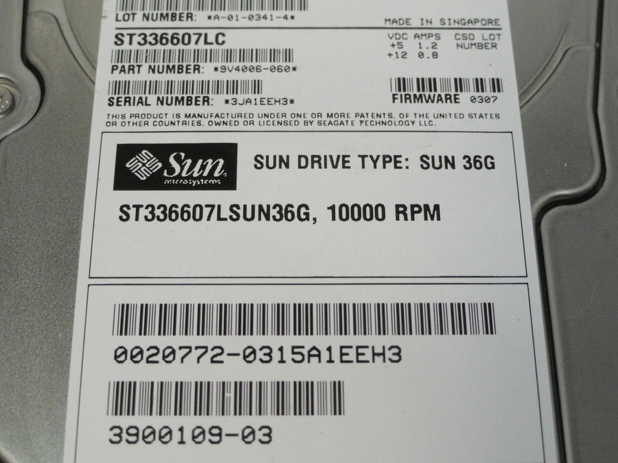 9V4006-060 - Seagate Sun 36GB SCSI 80 Pin 10Krpm 3.5in Cheetah HDD - Refurbished
