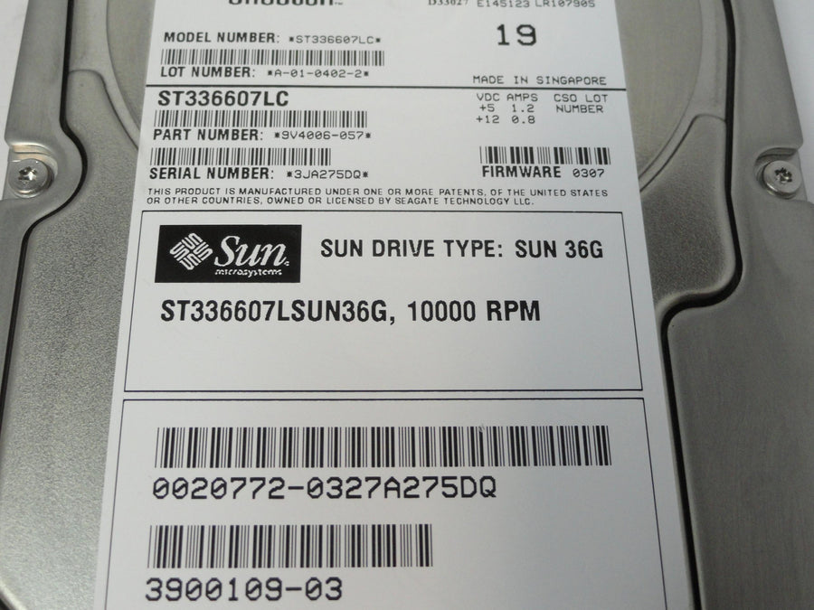 9V4006-057 - Seagate Sun 36GB SCSI 80 Pin 10Krpm 3.5in Cheetah HDD - Refurbished