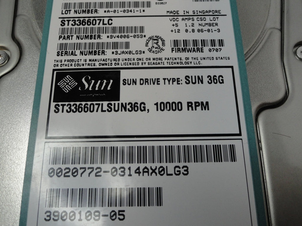 9V4006-059 - Seagate SUN 36Gb SCSI 80 Pin 10Krpm 3.5in Certified Repaired HDD - Refurbished