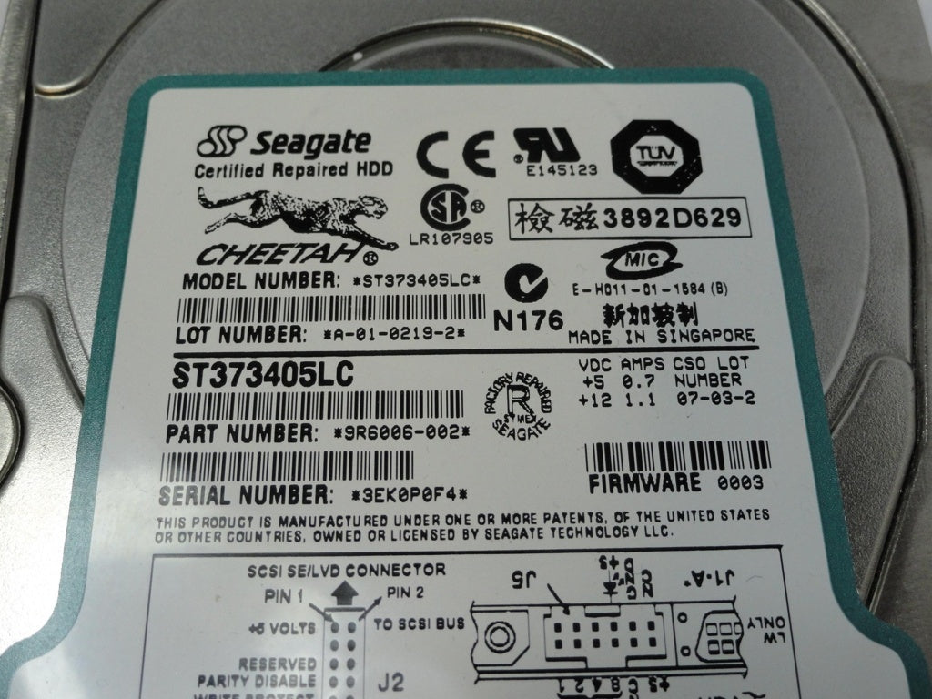 PR19765_9R6006-002_Seagate 73.4Gb SCSI 80 Pin 10Krpm 3.5in Repaired - Image2