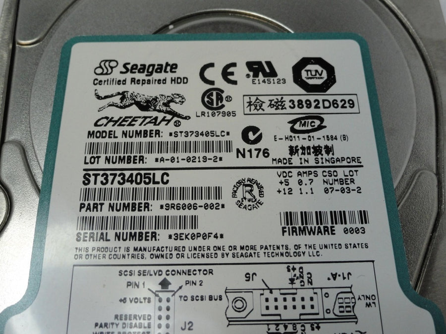 PR19765_9R6006-002_Seagate 73.4Gb SCSI 80 Pin 10Krpm 3.5in Repaired - Image2