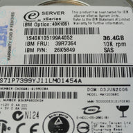 CA06681-B19900BA - Fujitsu IBM 36.4GB SAS 10Krpm 2.5in eServer xSeries HDD in Caddy - Refurbished