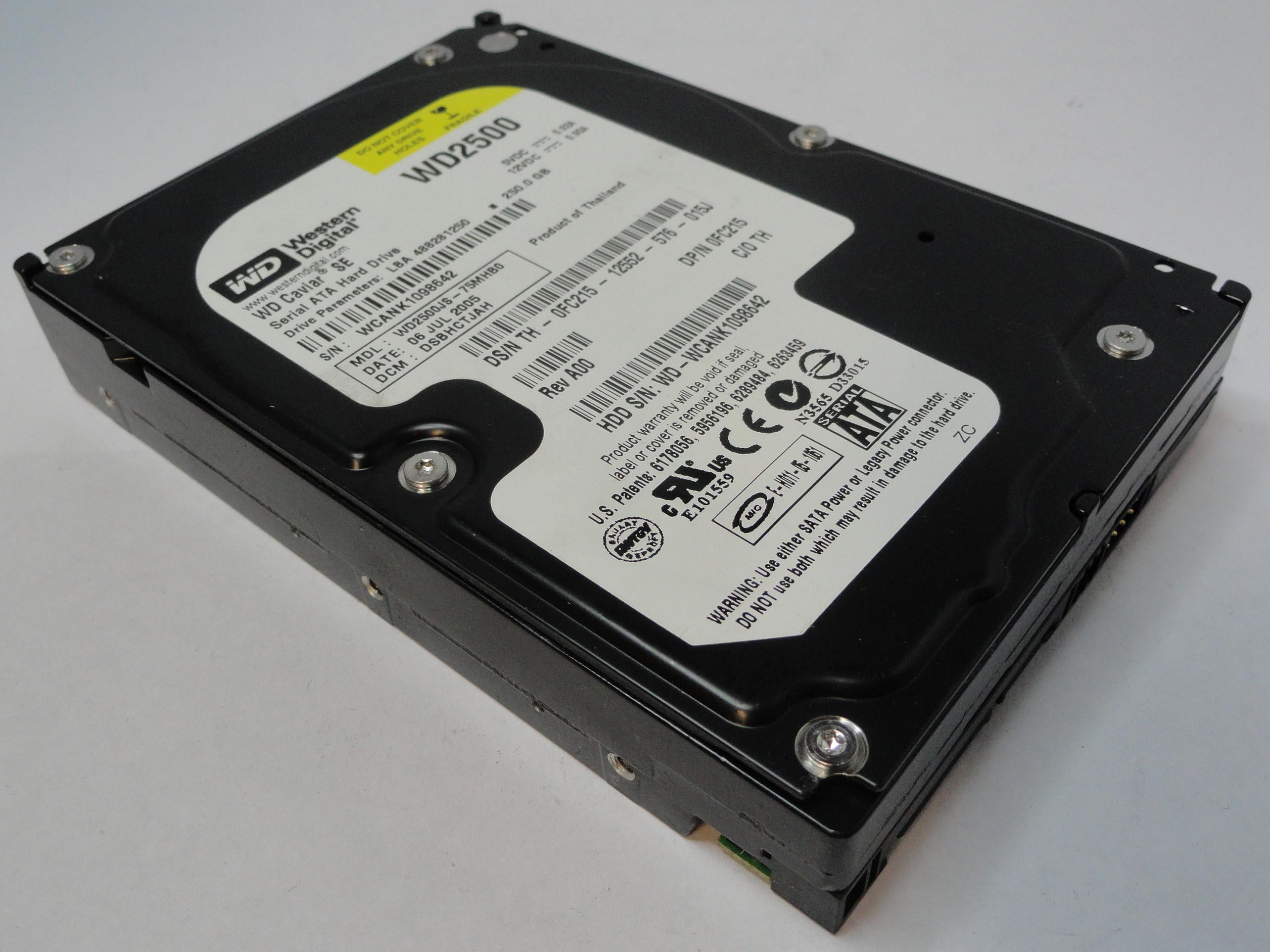 PR20857_WD2500JS-75MHB0_Western Digital Dell 250Gb SATA 7200rpm 3.5in HDD - Image3