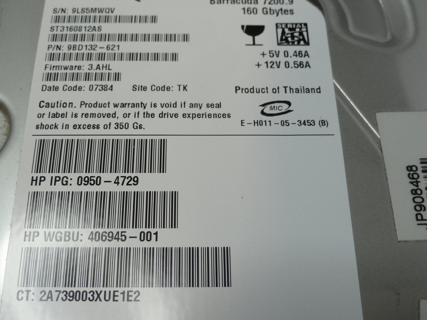 PR20749_9BD132-621_Seagate HP 160Gb SATA 7200rpm 3.5in HDD - Image3