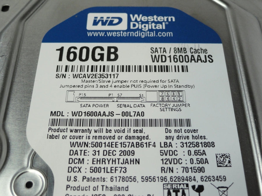 PR22033_WD1600AAJS-00L7A0_Western Digital 160Gb SATA 7200rpm 3.5in HDD - Image2
