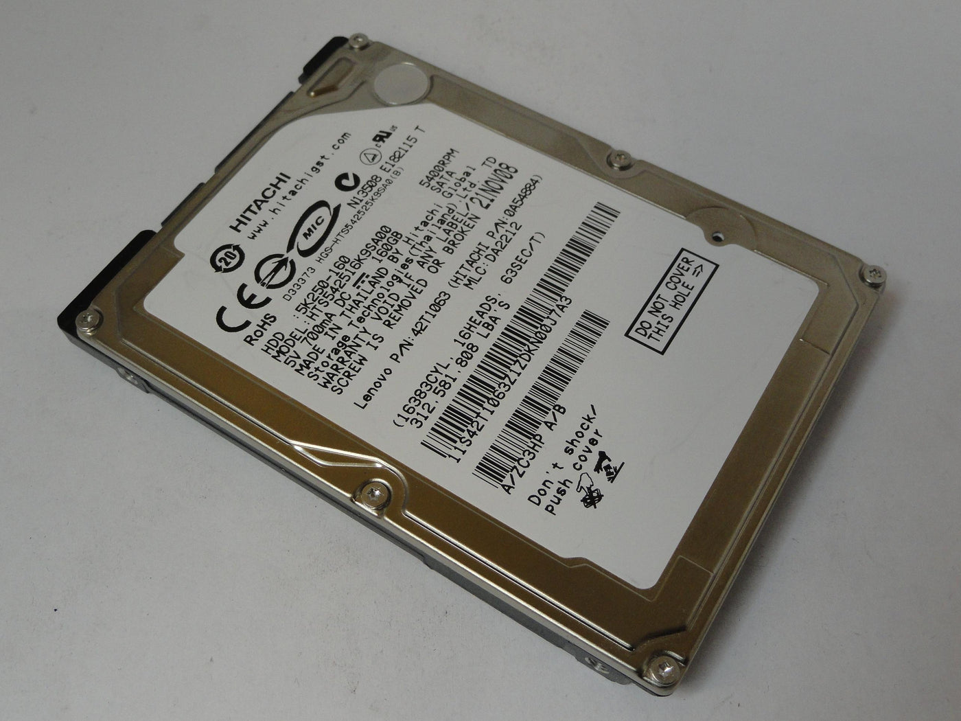 PR21168_0A54884_Hitachi Lenovo 160GB SATA 5400rpm 2.5in HDD - Image2