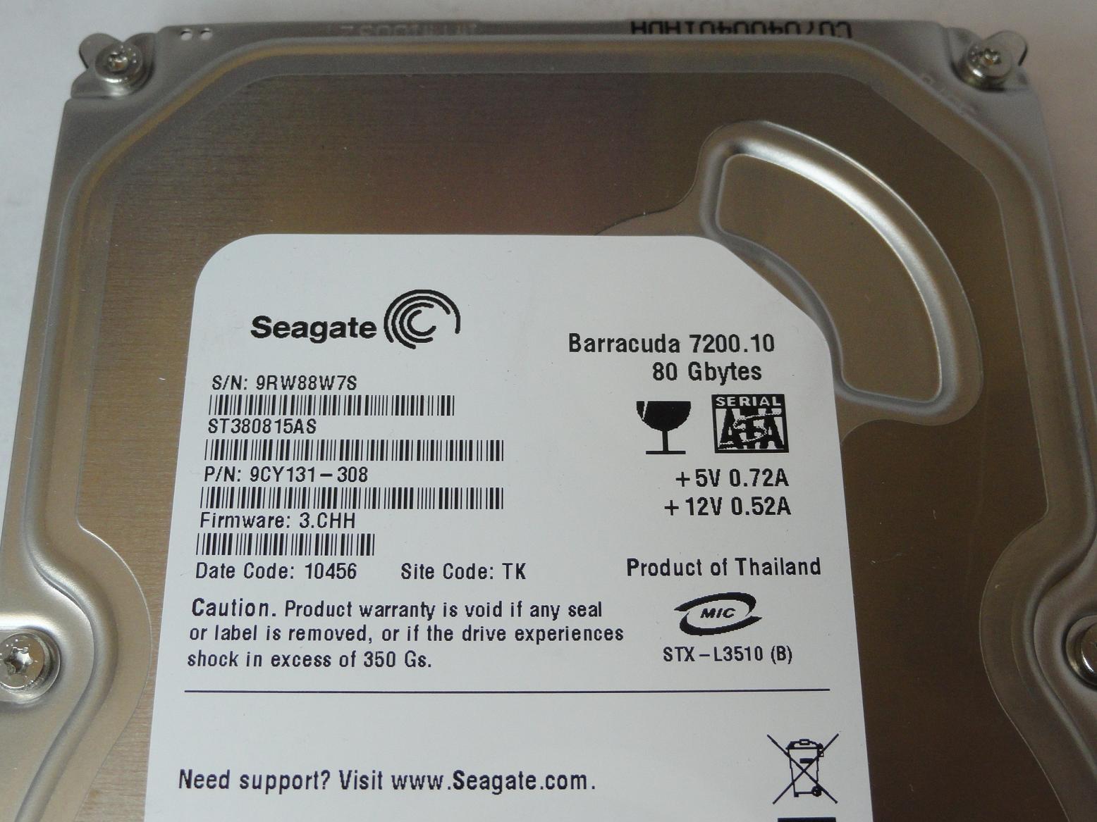 PR21650_9CY131-308_Seagate 80GB SATA 7200rpm 3.5in HDD - Image3