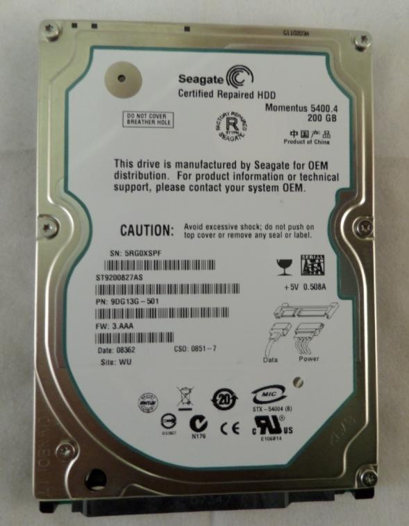 MC5663_9DG13G-501_Seagate 200Gb SATA 5400rpm 2.5in Laptop HDD - Image2