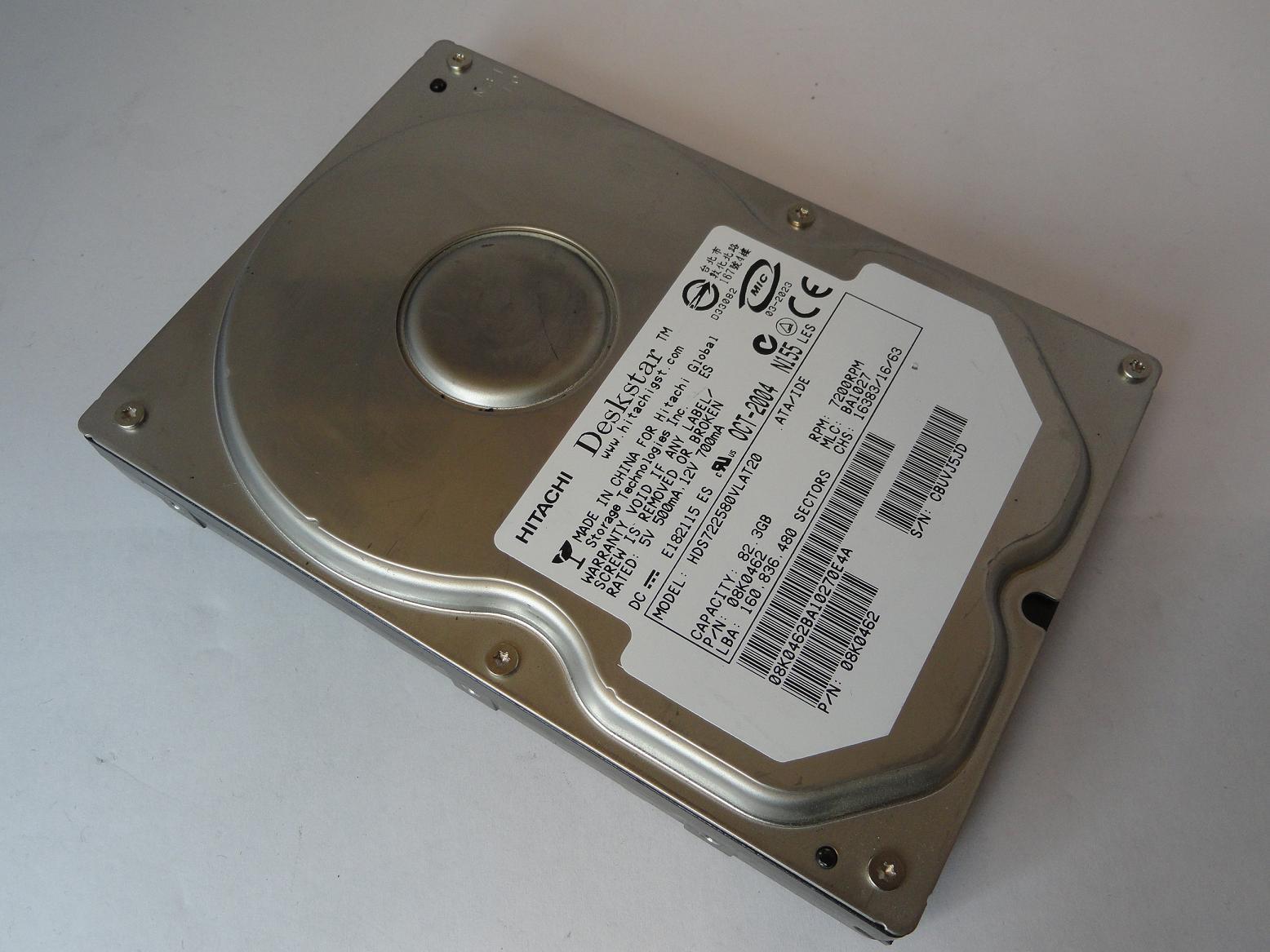 08K0462 - Hitachi 80GB IDE 7200rpm 3.5in Deskstar HDD - USED