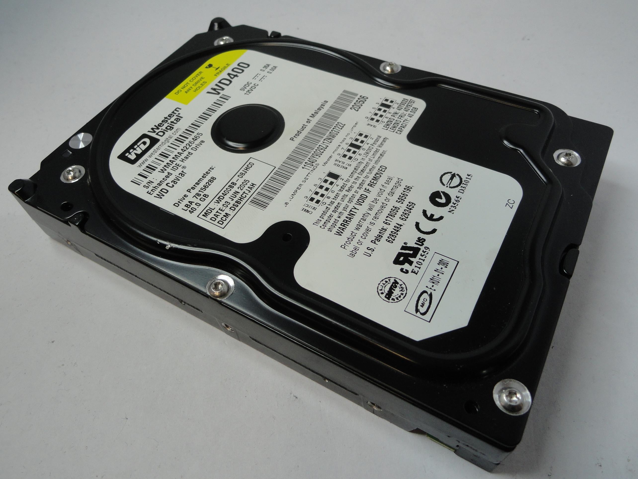 PR19634_WD400BB-08JHC0_Western Digital 40Gb IDE 7200rpm 3.5in HDD - Image3