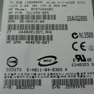 0B20953 - Hitachi HP 72.8GB SCSI 80 Pin 15Krpm 3.5in HDD in Caddy - Refurbished